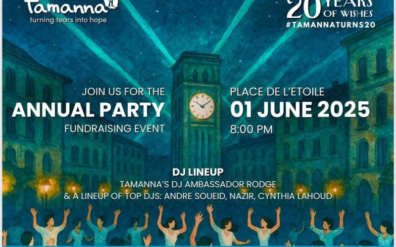 “تمنى” تحتفل بعشرين عامًا من الأمل في عشاء أبيض ساحر في قلب بيروت